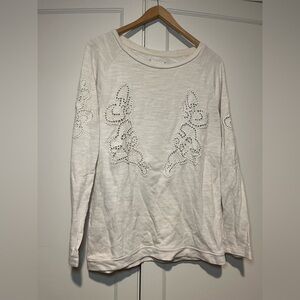 Lou & Grey Lace Detail Knit Long Sleeve Tunic Top